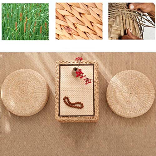 Woven Straw Mats Round Futon Mats Tatami Garden Restaurant Home Decoration for Rattan Meditation and Meditation(40cm x 6cm)