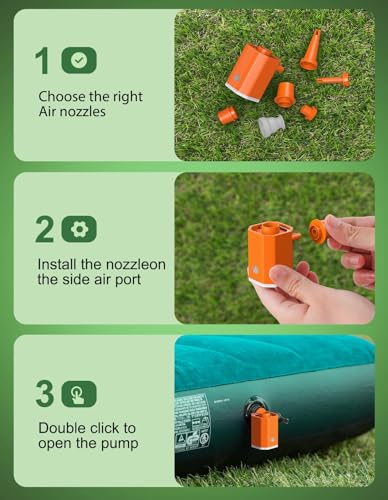 Portable Air Pump, 1600mh Battery Capacity with USB Cable, Rechargeable, for Inflating Pool Floats, Toys, Outdoor Air Beds, Vacuum Storage Bags, and Also Supports Deflation.