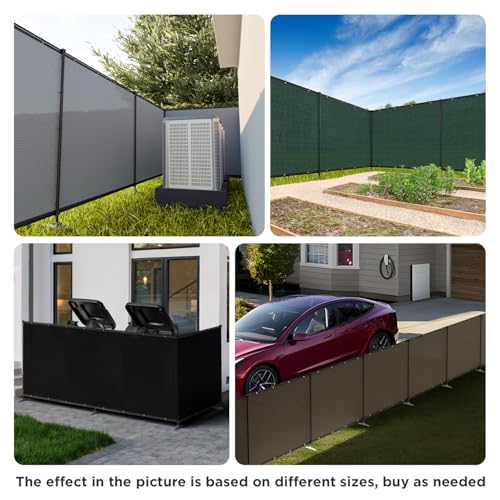 5' x 24' Green Outdoor Privacy Screen Freestanding 240 GSM Privacy Fence Panels for Outside, Pool Fences with Poles, Backyard Temporary Fencing, Privacy Wall Ground Pole Fence - color: Green, size: 0 5' x 24'
