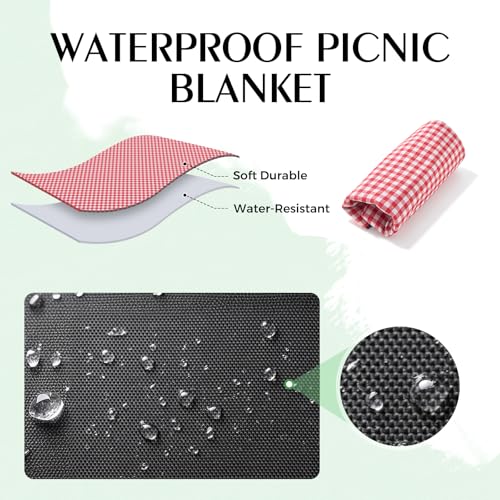 Willow Picnic Basket Set for 4 with Large Insulated Bag and Waterproof Picnic Blanket，Utensils, Glasses, Wicker Picnic Hamper for Camping,Outdoor,Birthday, Valentine, Red - color: Red With Blanket, size: For 4 Persons