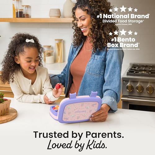 Bentgo Kids Prints Leak-Proof, 5-Compartment Bento-Style Kids Lunch Box - Ideal Portion Sizes for Ages 3-7, Durable, Drop-Proof, Dishwasher Safe, & PFAS & BPA-Free Materials (Carousel Unicorns) - color: Carousel Unicorns