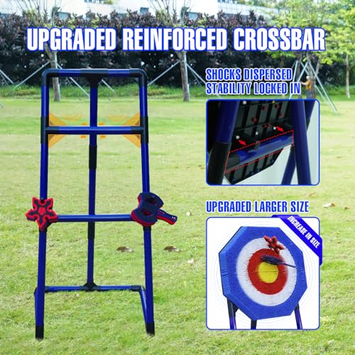 BunnyBoo Family Axe Throwing Game for Backyard Fun - color: Blue, size: 21" Bristle Target