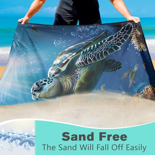 Sea Turtle Beach Towel Oversized 36" x 72", Thin Lightweight Sand Free Quick Dry Microfiber Towel for Swimming Pool Cruise Camping Travel - color: Color_6
