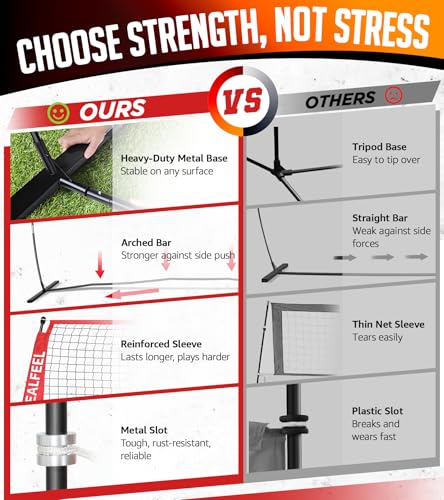 ZEALFEEL Volleyball Net, 12ft/20ft Volleyball Training Net for Backyard Height Adjustable, Portable Freestanding Practice Net for Hitting & Serving Drills, Pop up Net with Carry Bag for Indoor Outdoor - size: 12 FT Volleyball Net Set