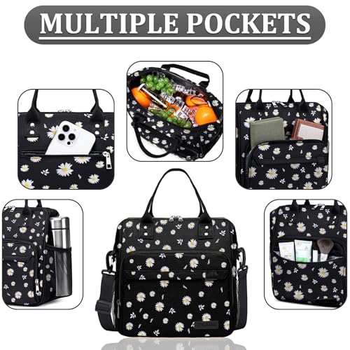 TuErCao Daisy Lunch Box for Women, Adult Insulated Lunch Bag for Work for Teacher Nurse Mom, Ladies Lunch Tote Bag, Loncheras para Mujer de Trabajo - color: A22: Daisy, size: Large