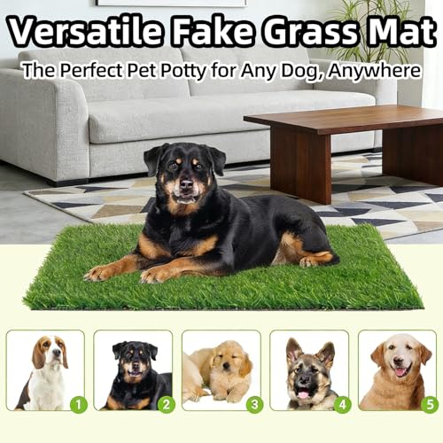 51.1x31.8In Dog Grass Pad, Professional Artificial Grass Pee, Large Fake Grass Potty Training Mat with Drainage Holes, Easy Clean Dog Potty Turf for Indoor Outdoor Balcony Patio