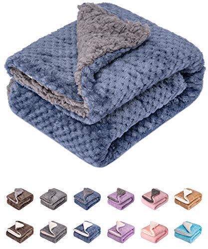 DG Plush Fleece Receiving Blanket for Dog, Cat, Pet - Warm & Soft, Couch, Sofa, Travel & Outdoor, Camping (24" x 32"), Smoked Blue - color: Dg-smoked Blue, size: Blanket (24" x 32")