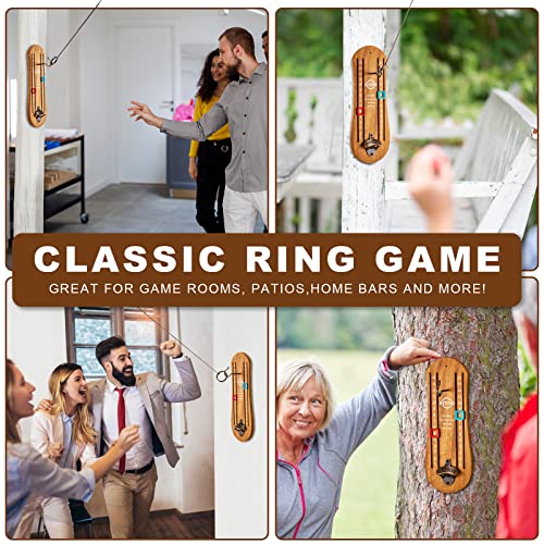 Ring Toss Game for Adults, Hook and Ring Game with String and Hooks for Indoor & Outdoor, Ring Hook Game with Bottle Opener, Gifts for Men