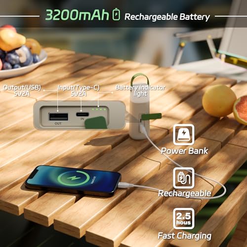 Camping Lantern, 350 Hours Running Time Rechargeable Lantern, 3200mAh Lantern Flashlight with 4 Modes, Waterproof Tent Light for Hiking, Emergency, Power Outages (Green 1PK) - style: Green