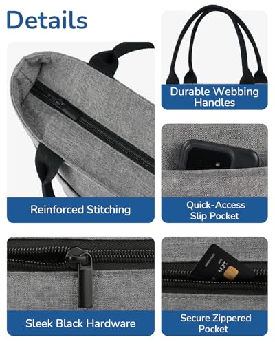 Aosbos Lunch Tote Bag, Insulated Lunch Box for Women, Leakproof Lunch Cooler Purse for Work, Grey - color: F. Grey