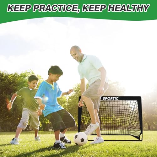 2 Pack 4' x 3' Soccer Goal Net Set, Pop Up Kids Practice Soccer Goals for Indoor and Outdoor.Portable Soccer Net with Carrying Bag & Ground Pegs, Perfect for Backyard, Field, Court - color: Black