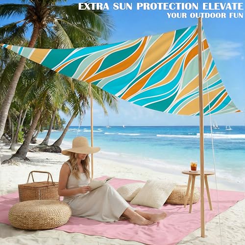 Famstar Beach Blanket Oversized Extra Large 78" X 81",Waterproof Sandproof Beach Blanket 1-7 Adults Lightweight Durable for Travel Camping Hiking Picnic - color: Mixed4, size: 78" X 81"