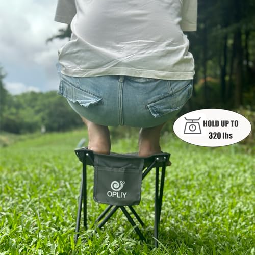 Opliy Camping Stool 2 Pack,13.5 Inch Portable Folding Stool for Outdoor Gardening and Beach Hiking Fishing,Foot Stool with Carry Bag (Gray) - color: Grey