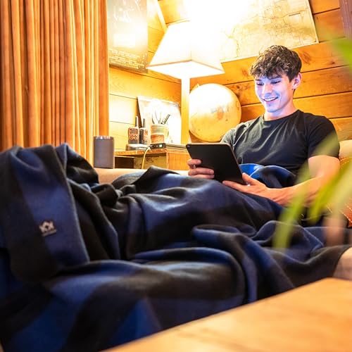 Arcturus Military Wool Blanket - Warm, Thick, Washable - Great for Outdoors, Camping, Stadium Blanket, Picnics, Travel - Car & Bushcraft Survival Kits - color: Blue Buffalo