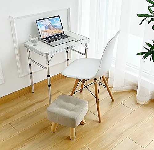 YUFIFAIRY Small Folding Table Portable, 24''L x16''W Foldable Camp Table with 3 Adjustable Height, Indoor Outdoor Lightweight Aluminum for Outdoor Cooking Picnic, (3 Heights) - color: Silver, size: 24''L x16''Wx24"H