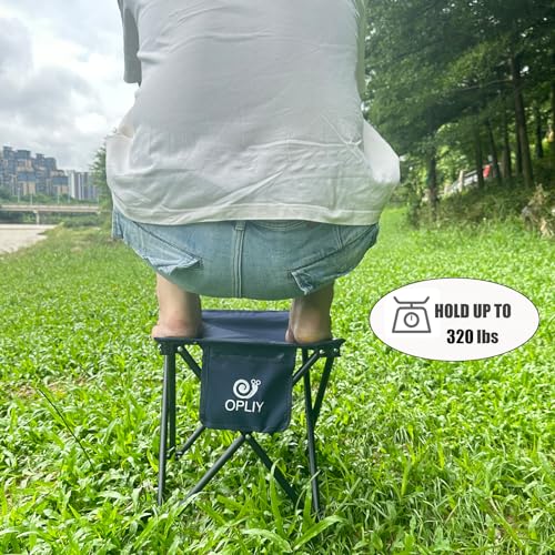 Opliy Camping Stool 2 Pack,13.5 Inch Portable Folding Stool for Outdoor Gardening and Beach Hiking Fishing,Foot Stool with Carry Bag (Blue) - color: Blue