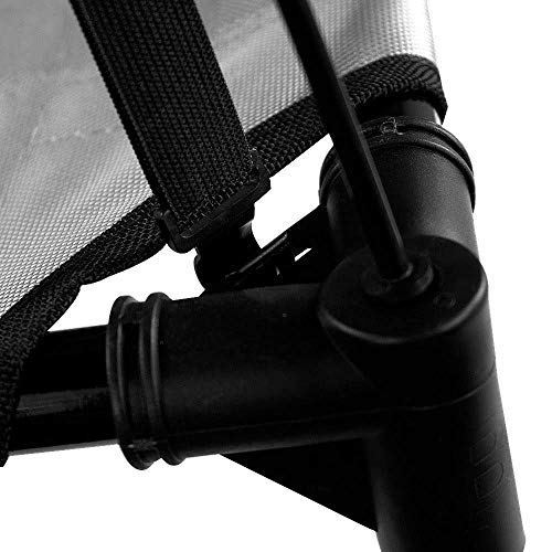 Floppy Dawg Just Chillin' Elevated Dog Bed. Cool Cot with Removable Canopy Shade. Indoor or Outdoor Pet Use. Lightweight and Portable. Chill in Style on Raised Breathable Mesh Fabric. - color: Large Gray