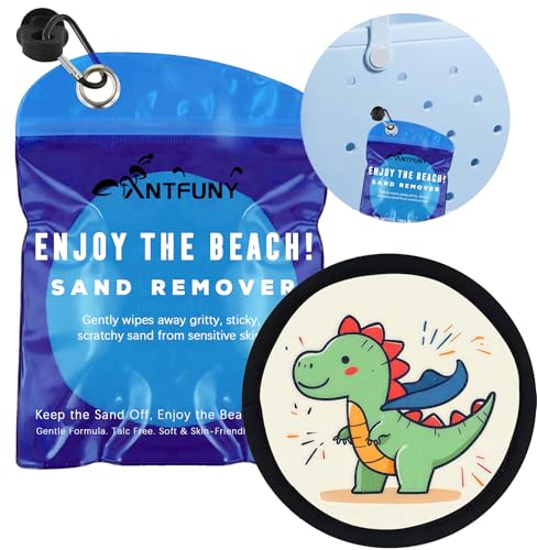 Antfuny Sand Remover Unicorn Eraser Removal Bag Mitt Brush Wipe Off Beach Vacation Essentials Travel Necessities Supplies Lake Day Activities Find Hawaii Trip Must Have Family Game Towel Sifter Cloud - color: 1pcs Dinosaur