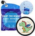 Antfuny Sand Remover Unicorn Eraser Removal Bag Mitt Brush Wipe Off Beach Vacation Essentials Travel Necessities Supplies Lake Day Activities Find Hawaii Trip Must Have Family Game Towel Sifter Cloud - color: 1pcs Dinosaur