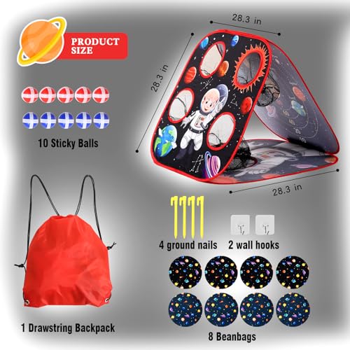 Bean Bag Toss Game Sets for Kids-3-in-1 Corn Hole Games for Kids,Kid Cornhole Game Set,Outside Backyard Outdoor Indoor Party Family Bean Bags Kid Tossing - color: Space