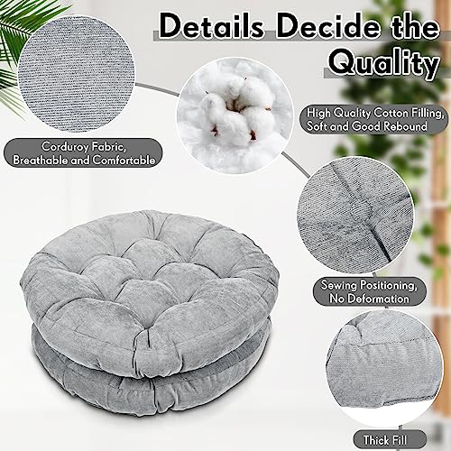 Jerify Floor Pillow Cushions Large Round Square Large Meditation Floor Pillow for Classroom Adult Meditation Picnic Party Seating Learning Daycare School(Round,Light Grey,4 Pcs) - color: Light Gray, size: Round
