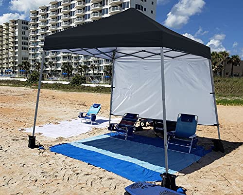 ABCCANOPY Outdoor Pop Up Canopy 10x10 Beach Camping Canopy with 1 Sun Wall, Bonus Backpack Bag, Stakes and Ropes, Black - color: Black, size: 10x10