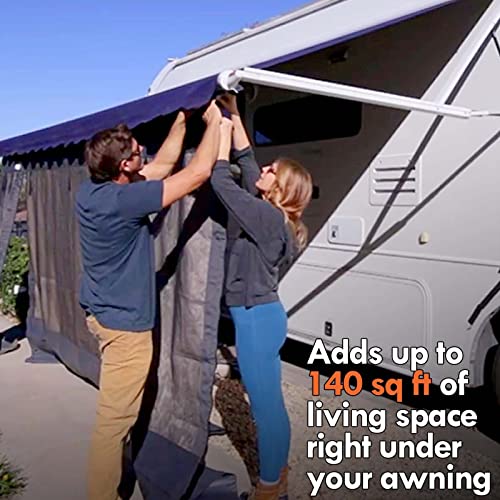ShadePro - Villa RV Awning Screen Room - Add Room for Your Family Under Your RV Awning - Camper Screen Room for RV Patio or Porch Enclosure - Size 15 feet - size: 15'