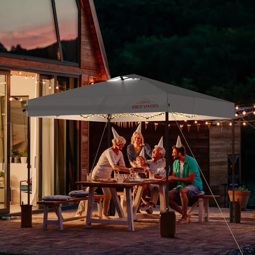 10x10 Pop Up Canopy, Easy Up Canopy Tent, Heavy Duty Tents for Parties, One Person Set Up Event Tent, Light Gray - color: Light Gray, size: 10x10