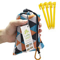 Pocket Blanket 71"x55", Lightweight Compact Sandproof Waterproof Outdoor Blanket for Beach, Hiking, Camping, Travel, Festivals, Picnic with Pockets, Loops, Stakes, Carabiner - color: Lattice Camouflage