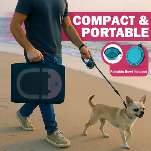 Playpen for Small Dogs Cats Crate: Puppy Play Pen Indoor Outdoor Foldable Potable Exercise Cage Pop up Kennel for Guinea Pig Rabbits Hamster Travel with Carrying Case & Food Bowl (Pink, S, 1) - color: Pink, size: S
