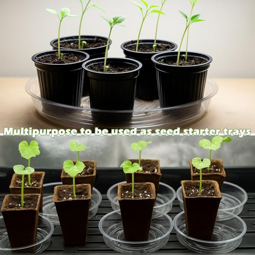 30 Packs 4 Inches Small Clear Plant Saucers for Indoor Outdoor Use Heavy Duty Plastic Plant Trays for Planter Bulk Flower Pot Drip Trays to Catch Water, 4 to 20 Inch - size: 4 Inches