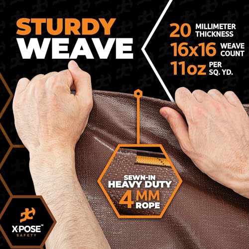 Xpose Safety 5' x 7' Ultra Heavy Duty Tarp (2-Pack) - 20 Mil Waterproof Tarps for Camping, Outdoor Adventures & Tent Cover, UV Protection, Reinforced Corners, All-Weather Durability - size: 5' x 7' (2 Pack)