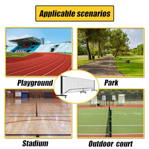 Portable Pickleball Net System, Pickle Ball Set with Wheels for Driveway, Indoor Steady Pickleball Stand with Carrying Bag for Backyards Outdoor, 22 FT USAPA Regulation Size