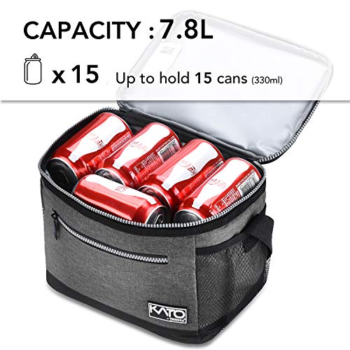 Tirrinia Insulated Lunch Box for Men/Women, Leakproof Lunch Bag for School Work, Large Lunch Tote Kids Boys Girls Student Back to School, Soft Cooler Office Picnic Beach Camping for Adults,Dark Grey - color: Ash Charcoal, size: Medium -7.8L