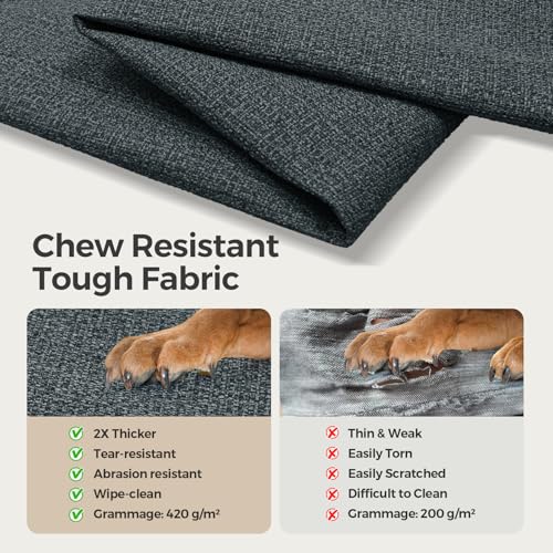 Sytopia 42-Inch Indestructible Waterproof Orthopedic Dog Bed, Chew Proof XL Size for Extra Large Dogs, Supports Up to 100 lbs, Suitable for Indoor and Outdoor Use, Great Pet Gift for Crate, Dark Grey - color: Dark Grey, size: 42.0"L x 29.0"W x 4.0"Th