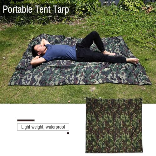 Camping Tarp Ground Cloth, Waterproof Lightweight Tent Footprint, Compact Portable Tarp Shelter for Hiking Backpacking Picnic, Outdoor Survival Blanket Alternative, 3x2.9m Camo - size: 9.8*9.5'