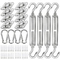 YOFIT 80 Pcs Shade Sail Hardware Kit 6 inch for Triangle Rectangle Sun Shade Sail Installation, 304 Grade Stainless for Garden Outdoors - size: 6 Inch 80 Pcs