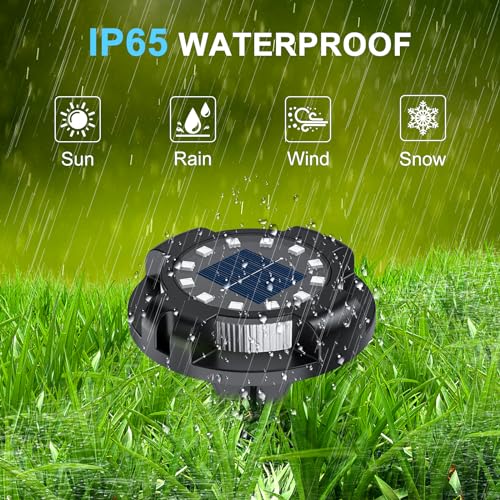 Solar Pathway Lights Outdoor 12 Packs, Bright Blue 16 LEDs Solar Ground Lights Walkway Lights with Side Light, Waterproof Solar Deck Light for Yard Walkway Garden Poolside Driveway Decorations - color: Blue