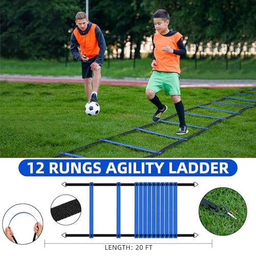 HAFHAF Soccer Goals, 4x3 ft Portable Kid Soccer Goals for Backyard with Ball, Ladder, and Cones Pop Up Soccer Net Soccer Set for Kids Age Youth and Toddler Games, Sports Outdoor Indoor - color: Blue
