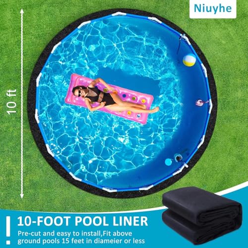 Pool Pads for Above Ground Pool, 10FT Round Under Pool Mat Made of Durable and Prevents Puncture Geotextile Material to Protection and Extend The Life of Inflatable Swimming Pool or Hot Tub Liner - size: 10FT