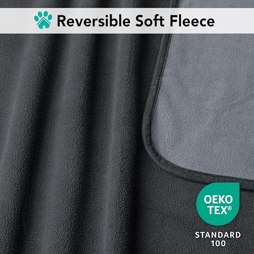 PetAmi Waterproof Dog Blanket for Small Medium Pets Dogs Cats, Pet Couch Cover Protector for Furniture, Reversible Washable Soft Fleece Cat Blanket for Bed Couch Sofa, 29x40 (Gray/Light Gray) - color: Gray/Light Gray, size: Medium (29x40)
