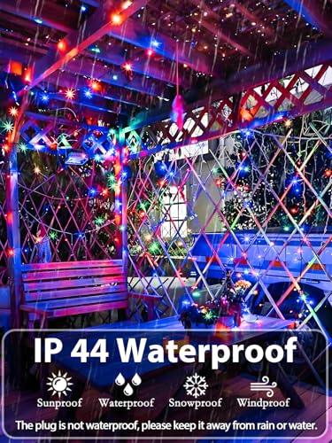 33 FT 100 LED Christmas Decoration Indoor Outdoor, Connetable Green Wire Waterproof Mini Lights with Memory Function & Timer & 8 Modes for Xmas Tree Birthday Wedding Garden Party Decor (Multicolor) - color: Multicolor, size: 100LED