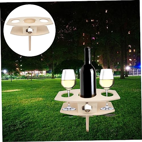 STOBAZA Detachable Wine Stake Natural Rack Outdoor Bar Shelves Beer Liquor Holder
