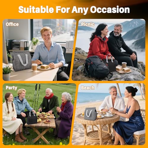RAINFLOW Insulated Lunch Bag - Premium Thermal Lunch Box Leakproof & Waterproof Large Capacity Durable Lunch Carrier Keeps Food Hot or Cold for Family, Office, Travel and Picnic