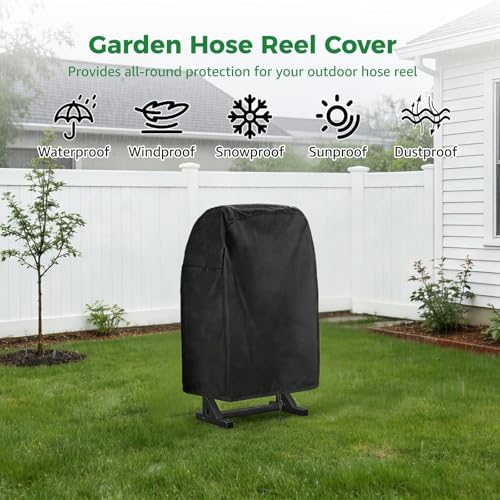 Water Hose Holders for Outside Cover, 600D Oxford Fabric Garden Hose Holder Protector with Adjustable Drawstring, Full Protection Waterproof Sunproof Outdoor Cover for Most Faucet Hangers, 30x10x30 in