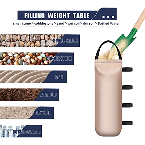 IALNAI 112 LBS Heavy Sand Bags for Canopy Outdoor Advertising Tent Sunshade Fixed Windproof Pop up Canopy Tent (Without Sand) 4-Pack - color: BEIGE