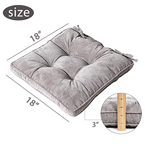 Furlide Seat Cushions 18 x 18 Inch Chair Cushion Pad for Kitchen Dining Chairs Indoor Outdoor Cushions Set of 2, Square Grey - color: Grey