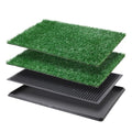 LOOBANI Dog Grass Pad with Tray - Dog Litter Box - Indoor Potty for Apartment and Patio Training - with 2 Packs Grass Pee Pads for Replacement, 20×30 Inch - size: Tray Potty 20*30inch