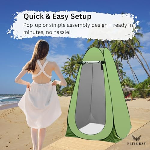 Waterproof Camping Tent with Two Windows – 170T Polyester Lightweight Shelter for Outdoor, Hiking & Beach | Easy Setup | Portable Green Pop-Up Tent for 1-2 Persons