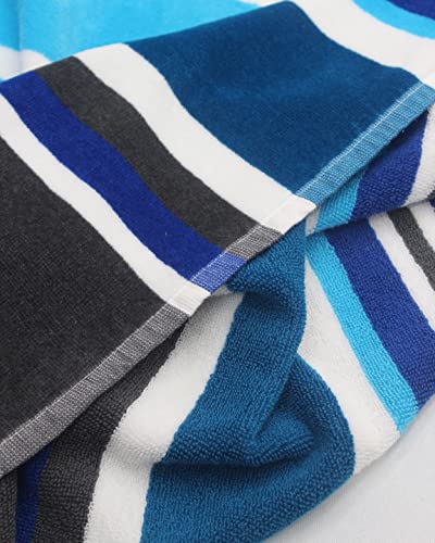 COTTON CRAFT Oversized XL Beach Towel - 39 x 68 inches - 2 Pack XL Towels - 100% Cotton Velour - Big & Huge - Pool Picnic Bath - Thick Plush Super Soft Luxury - 450 GSM - Cancun Blue Multi - color: Cancun Blue Multi, size: 2 Pack - 39x68